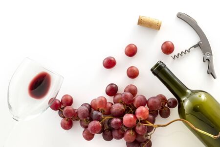 Wine taste and red wine grapes, close-upの写真素材
