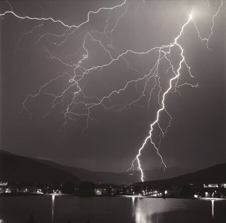 Lightning storm in the mountains