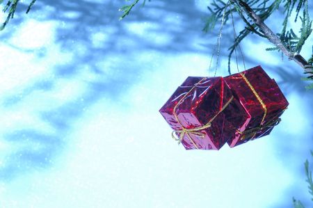 Christmas package ornaments with white space