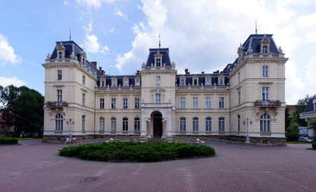 Lviv, Ukraine - July 6, 2021: The Potocki Palace in Lviv, a famoust tourist attraction. Now it hosts a branch of the Lviv National Art Gallery.のeditorial素材
