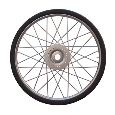 Bicycle wheel isolated on white background. Clipping path included.