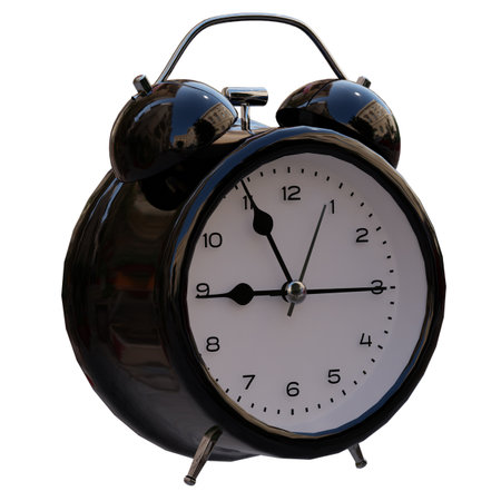 Alarm clock isolated on white background. Clipping path included.