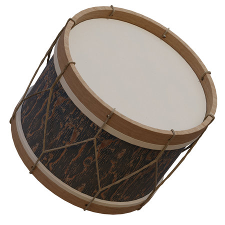 Drum on a white background. 3D rendering. Isolated.の写真素材