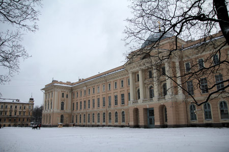 Repin Academy of Fine Arts in St. Petersburg in winterのeditorial素材