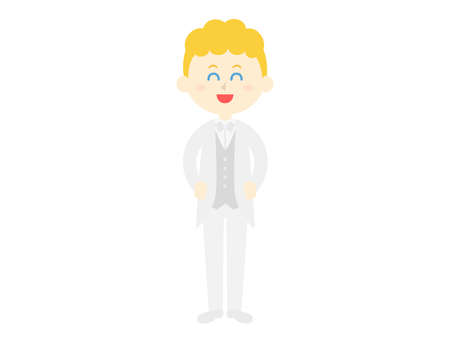 Illustration of a white man in a tuxedo.のイラスト素材