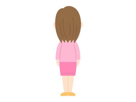 Rear view of womanのイラスト素材