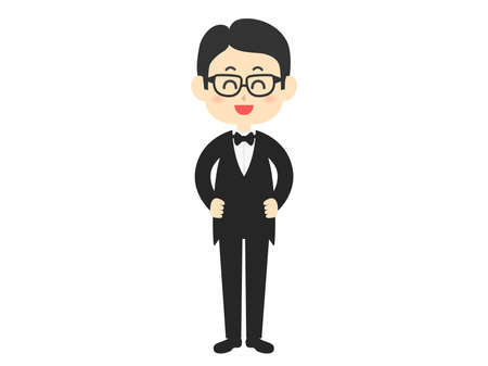 Illustration of a man in a tuxedo.のイラスト素材