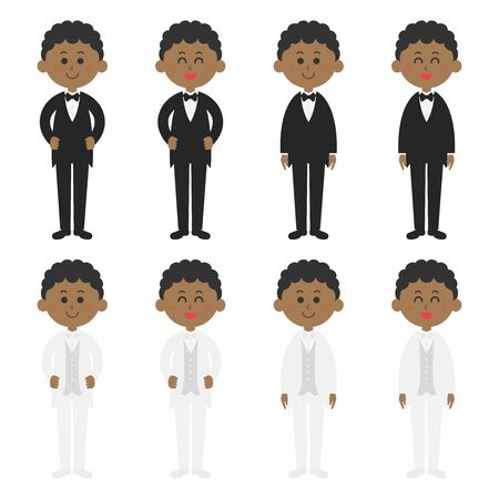 Illustration of a black man wearing a tuxedo.のイラスト素材
