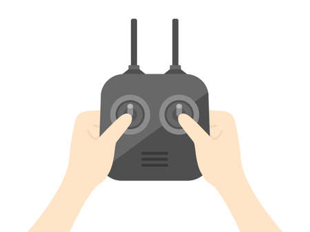 Illustration of working with a remote controller.のイラスト素材