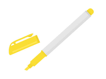 Illustration of a yellow marker pen.のイラスト素材