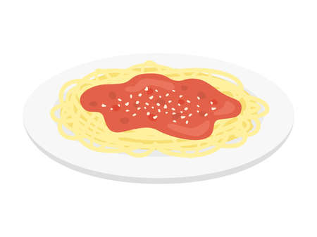 Illustration of meat sauce pasta.のイラスト素材