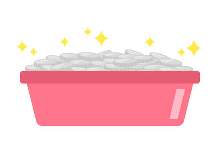 Illustration of a coin filled with boxes.のイラスト素材