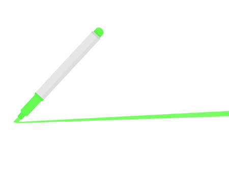 Illustration of drawing a line with a green marker.のイラスト素材