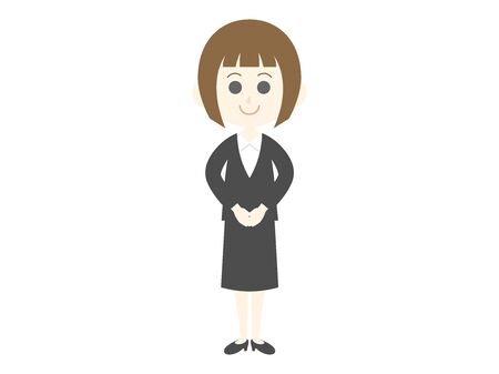 Illustration of a businesswoman working hand in handのイラスト素材
