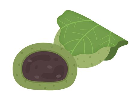 Illustration of Japanese confectionery, Kashiwamochi.のイラスト素材