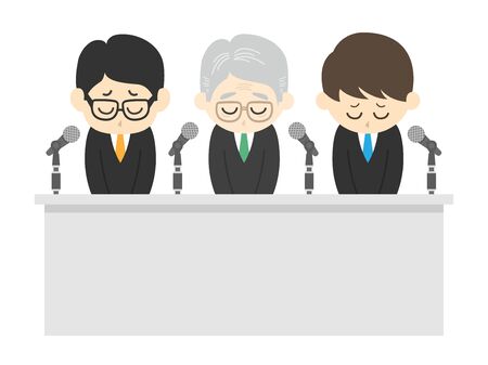Illustration to apologize to three menのイラスト素材