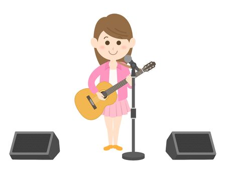 Female musicians live illustrationsのイラスト素材