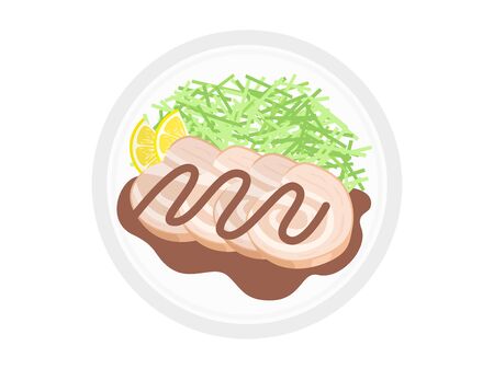 Roasted pork filletのイラスト素材