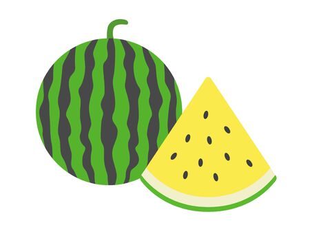 Yellow Watermelon Illustrationのイラスト素材