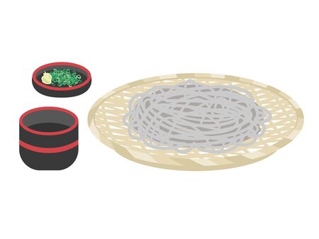 Illustration of the set of the sobaのイラスト素材