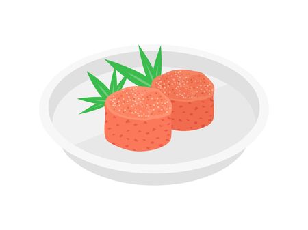 An illustration of Meitako on a plate.のイラスト素材