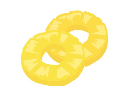 Cut pineapple illustrations.のイラスト素材