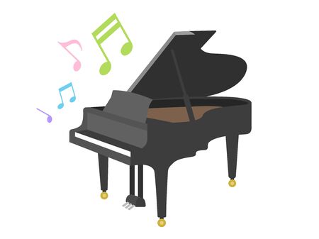 An illustration of a piano playing a sound.のイラスト素材