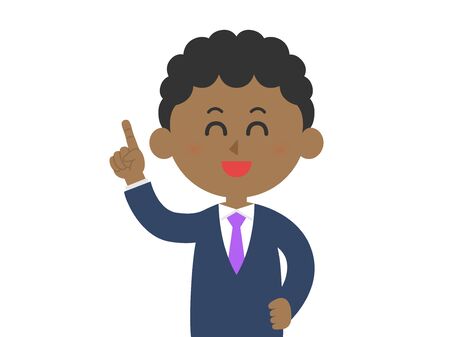 Illustration of a black businessman.のイラスト素材