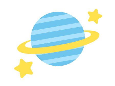 Illustration of planets and starsのイラスト素材