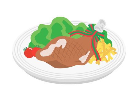 Roast chickenのイラスト素材