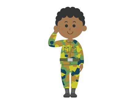 Illustration of black serviceman.のイラスト素材