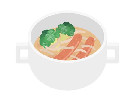 Broccoli and sausage soupのイラスト素材