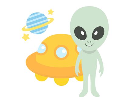 Illustration of a space alienのイラスト素材