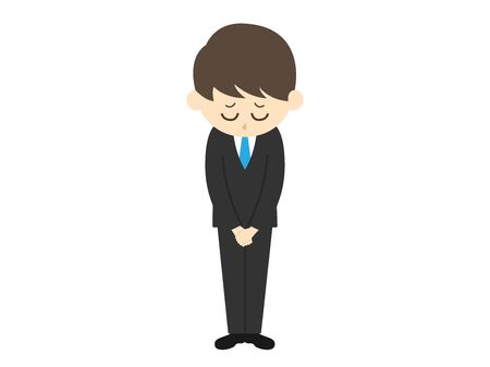 Illustration of a man apologizingのイラスト素材