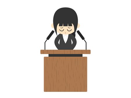 Illustration of a woman apologizingのイラスト素材