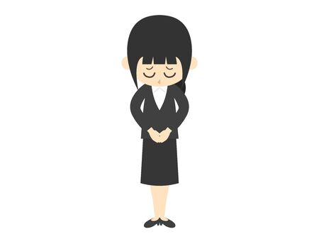 Illustration of a woman apologizingのイラスト素材