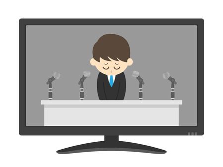 Apology tv broadcast illustrationsのイラスト素材