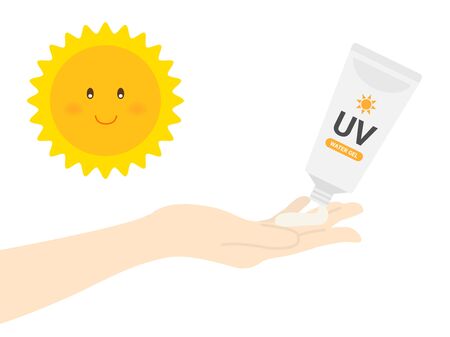 Sunscreen Cream Illustrationのイラスト素材