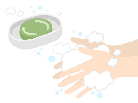 Soap one's handsのイラスト素材