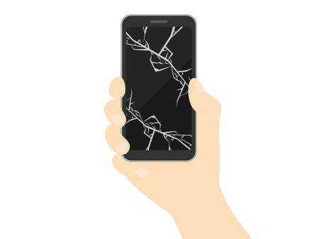Lcd cracked smartphoneのイラスト素材