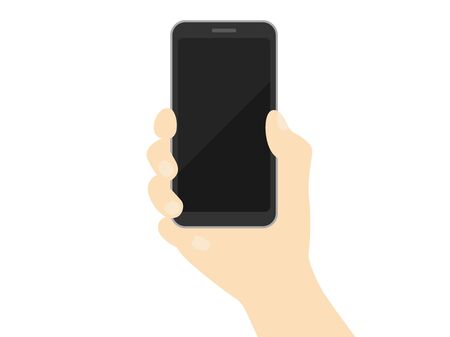 A smartphone in your handのイラスト素材