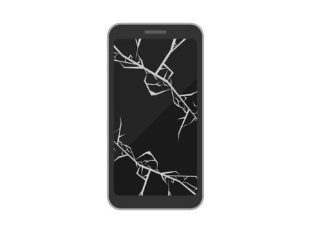 Lcd cracked smartphoneのイラスト素材