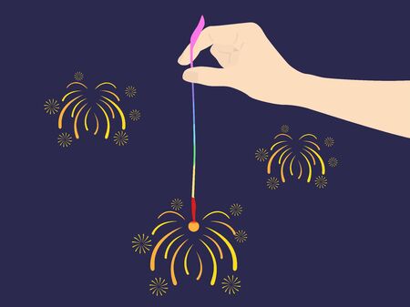 Illustration of incense fireworksのイラスト素材