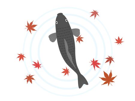 Illustration of a swimming carpのイラスト素材