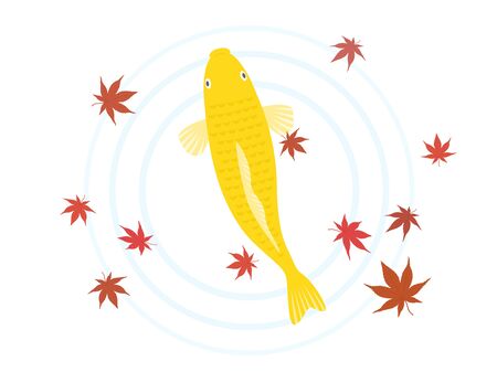 Illustration of a swimming carpのイラスト素材