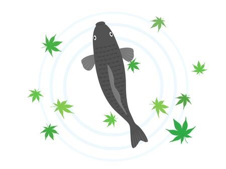 Illustration of a swimming carpのイラスト素材