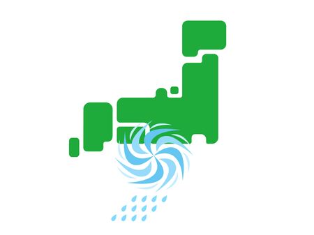 Illustration of typhoon forecastの写真素材