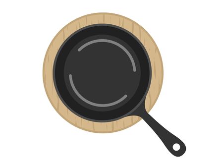 Illustration of iron pot and pot spreadの写真素材