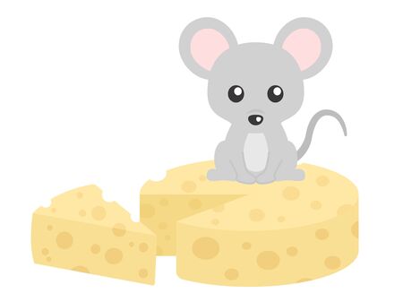 Illustration of mouse and cheeseのイラスト素材