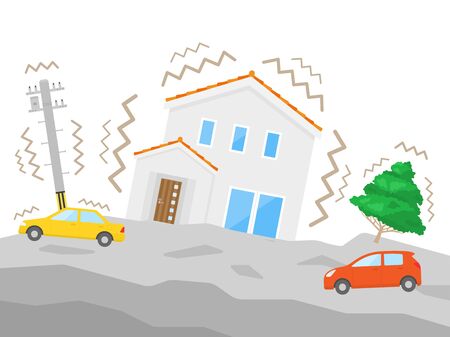 Illustration of the earthquakeの写真素材